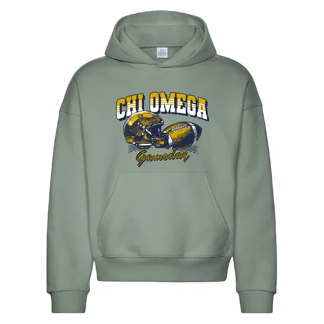 Chi Omega Bold Football Game Day Hoodie 2
