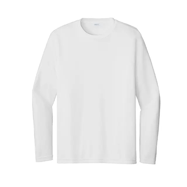 Sport-Tek Men's Zone Performance Long Sleeve T-Shirt White Front