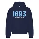 Alpha Xi Delta Striped Year Text PR Hoodie 2