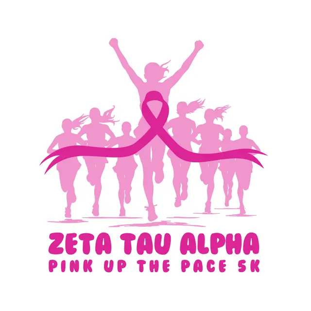 Zeta Tau Alpha Pink Ribbon Runner Philanthropy Shirt