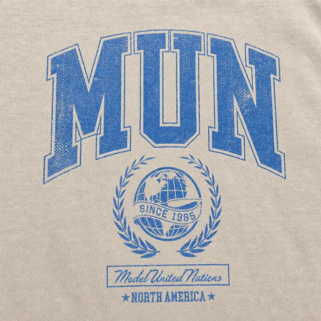 Model United Nations Bold Block Lettering Globe PR Shirt