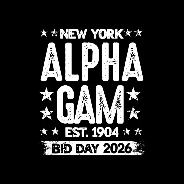 Alpha Gamma Delta Bold Star Text Bid Day Tank