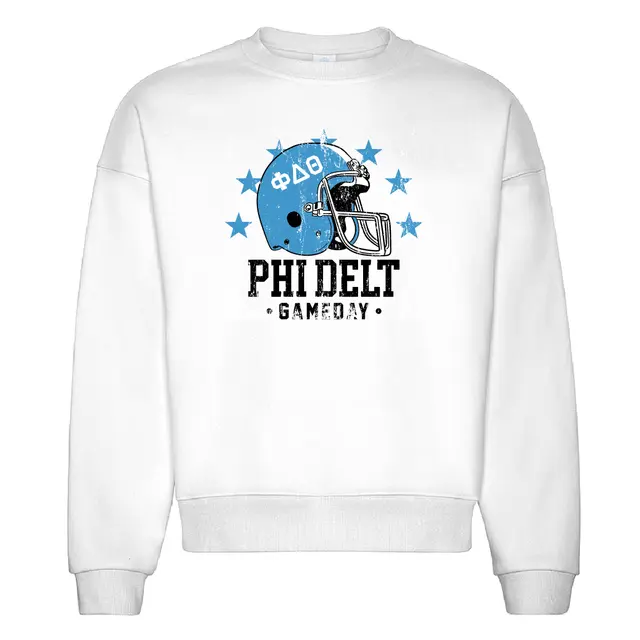 Phi Delta Theta Helmet and Stars Game Day Crewneck 2
