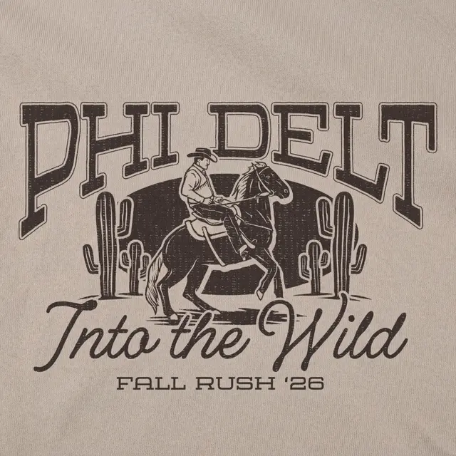 Phi Delta Theta Cowboy Illustration Into the Wild Sweater