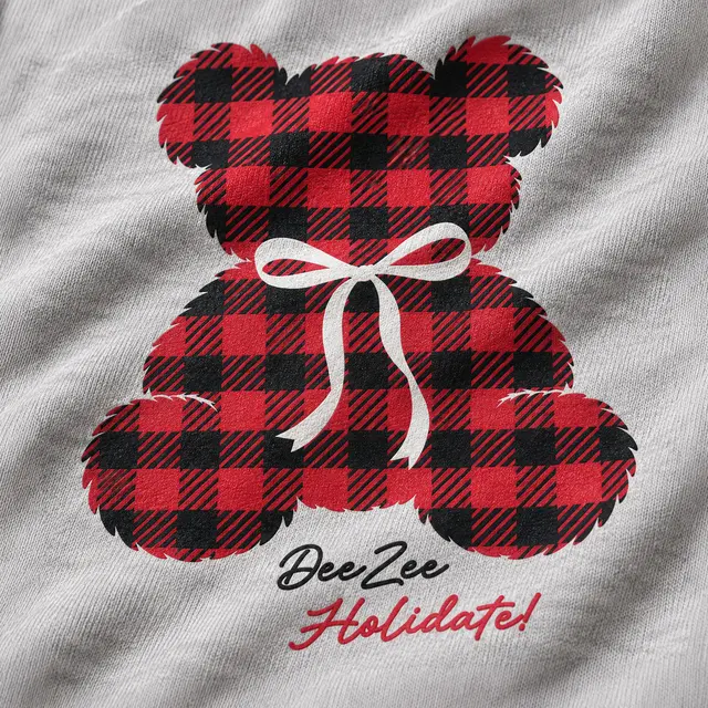 Delta Zeta Plaid Bear Illustration Date Parties Hoodie