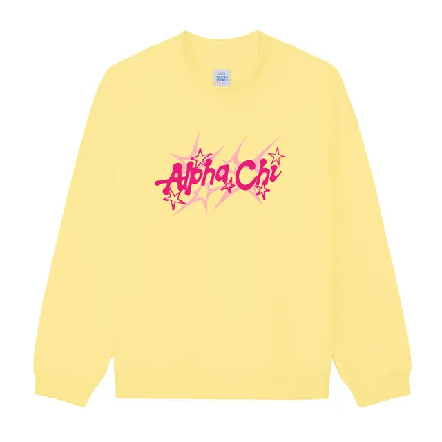 Alpha Chi Omega Starburst Hand Drawn Lettering PR Sweater 2