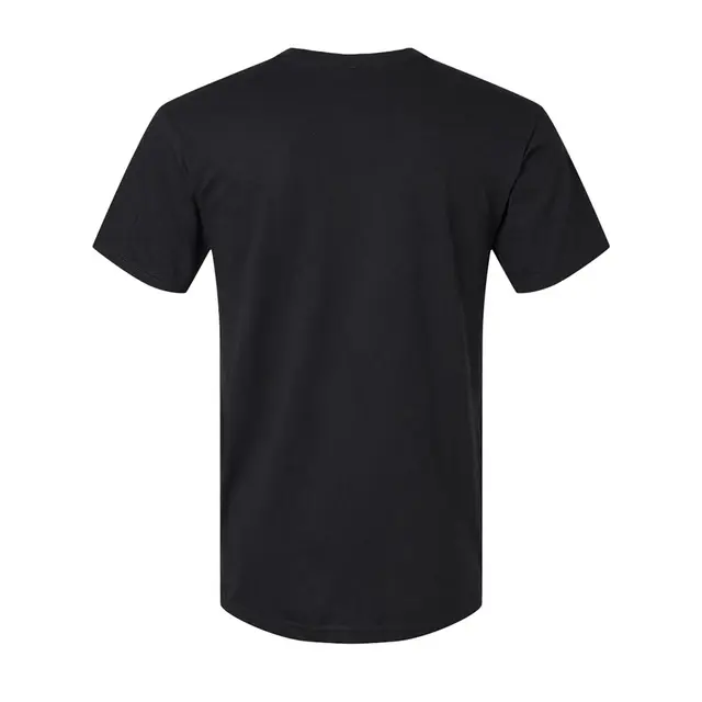 American Apparel Unisex CVC Henley Tee Black Back