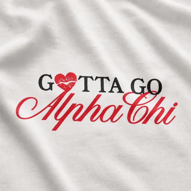 Alpha Chi Omega Heart Kiss Lettering Rush Tank