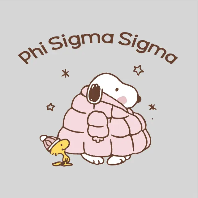 Phi Sigma Sigma Cozy Cartoon Characters PR Crewneck