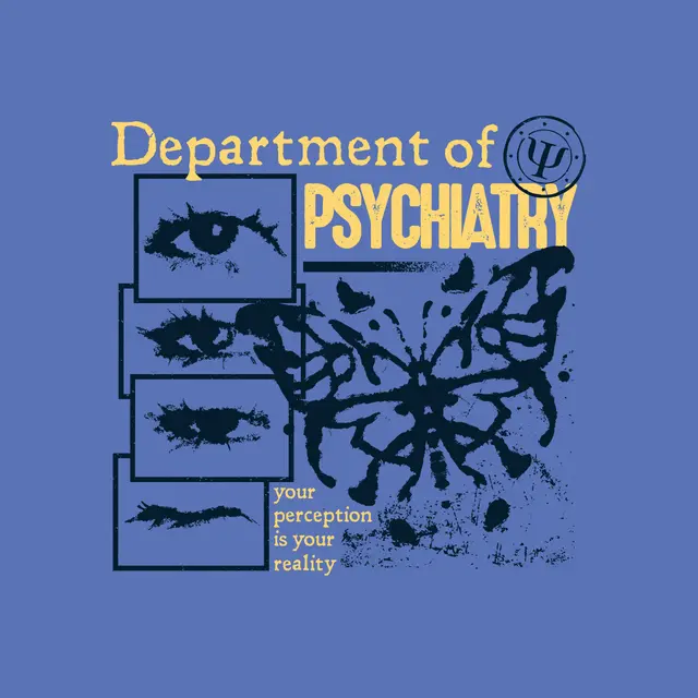 Department of Psychiatry Butterfly and Eyes Graphic PR Shirt