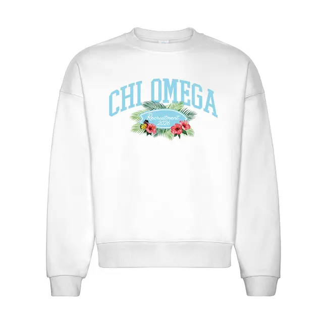 Chi Omega Tropical Floral Recruitment Sweater 2