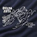 Delta Zeta Skiing Illustration Date Party Sweater