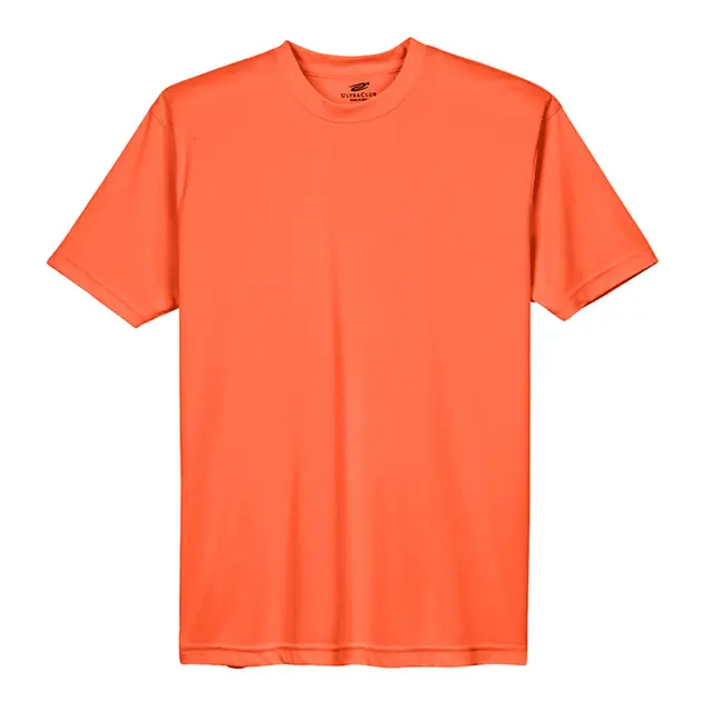 Customizable UltraClub Men's Cool & Dry Sport Performance Interlock T-Shirt 8420 Bright Orange Front