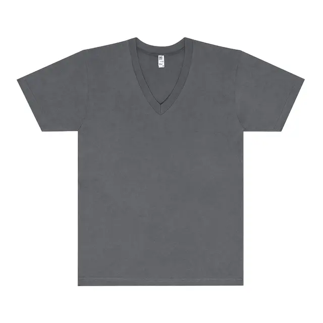 Los Angeles Apparel S/S Fine Jersey V-Neck 4.3 Oz 24056 Asphalt Front