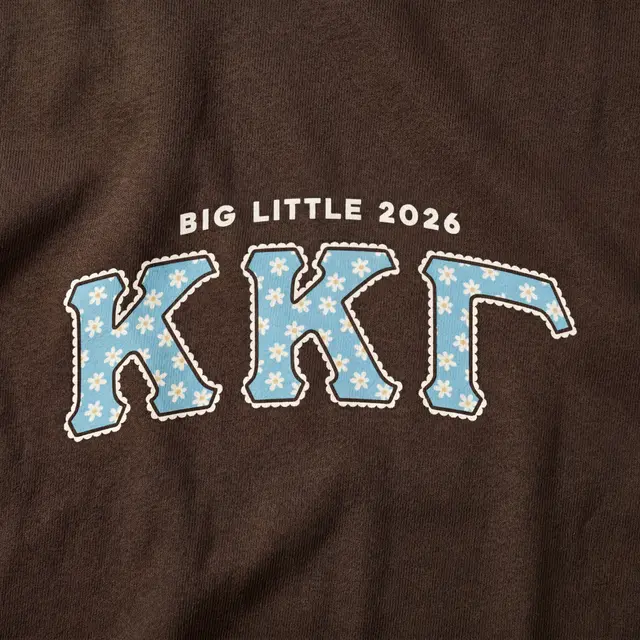 Kappa Kappa Gamma Floral Block Lettering Big Little Reveal Tank