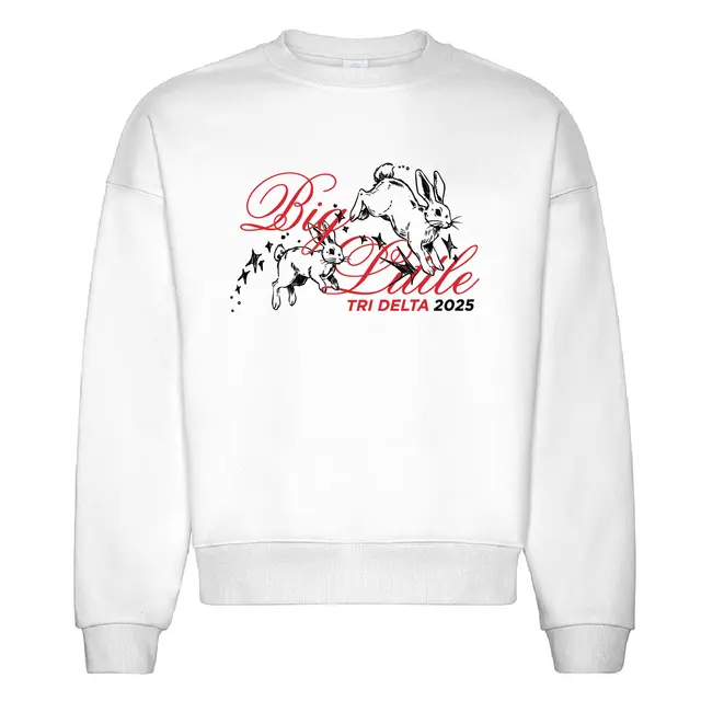 Delta Delta Delta Bunny Illustration Big Little Reveal Crewneck 2