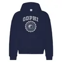Omega Delta Phi ODPHI Bold Block Text with Football Theme Game Day Hoodie 2
