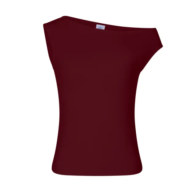 Off Shoulder Tank Burgundy Front