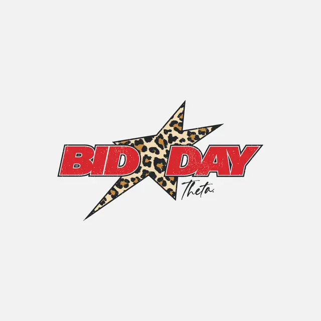 Kappa Alpha Theta Leopard Print Star Bid Day Shirt