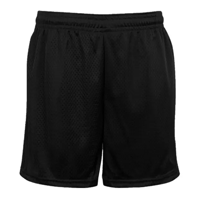 Unisex Tricot Mesh 5" Shorts Black Front