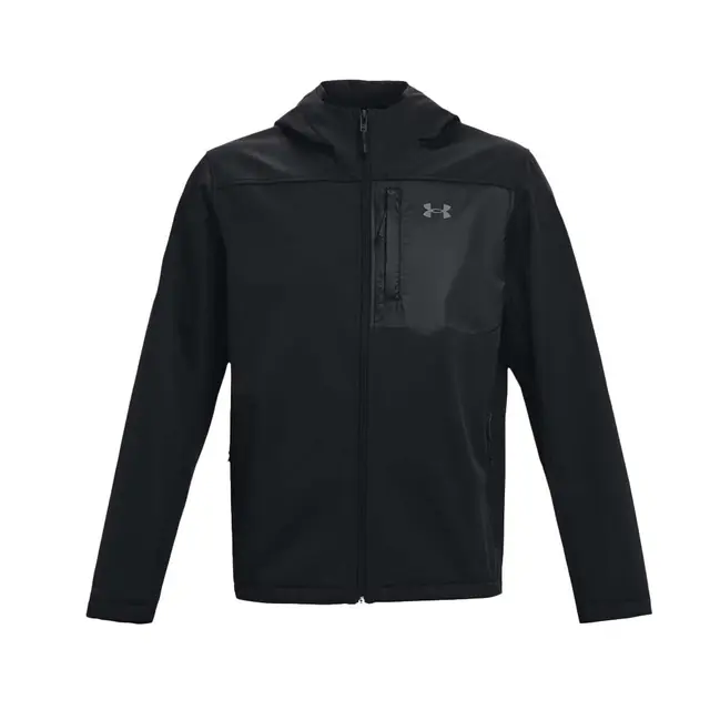 Customizable Under Armour Men's ColdGear® Infrared Shield 2.0 Hooded Jacket 1371587 Black Front