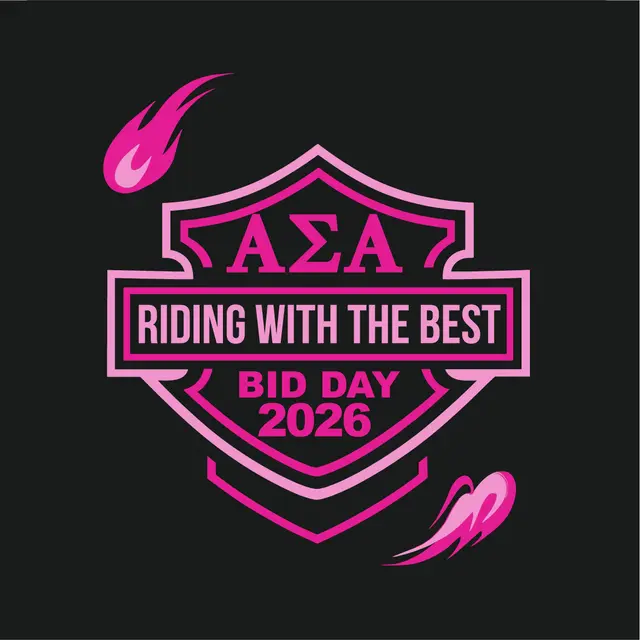 Alpha Sigma Alpha Shield and Flames Bid Day Shirt