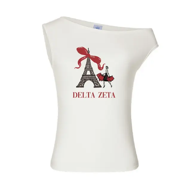 Delta Zeta Eiffel Tower Ribbon Graphic PR Tank 2