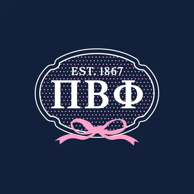 Pi Beta Phi Pink Dotted Oval with Ribbon PR Shirt