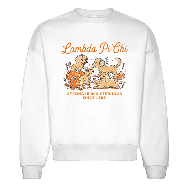 Lambda Pi Chi Playful Puppy and Pumpkin PR Crewneck 2