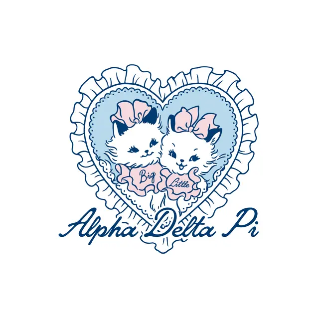 Alpha Delta Pi Cute Kitten Heart Big Little Reveal Shirt