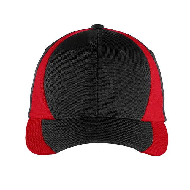 Sport-Tek Sport-Tek® Dry Zone® Nylon Colorblock Cap True Red White Front
