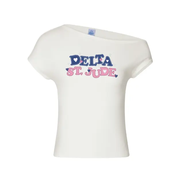 Delta Delta Delta Colorful Heart Stitching Philanthropy Shirt 2