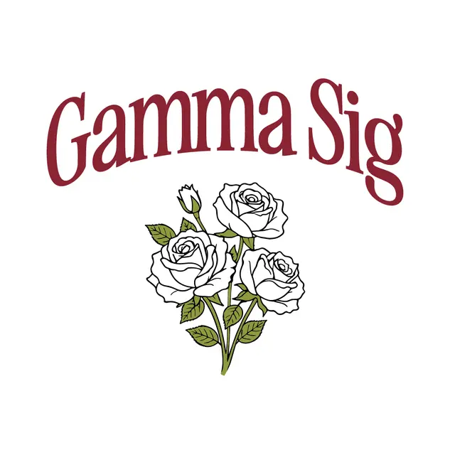 Gamma Sigma Sigma Curved Text Floral PR Shirt