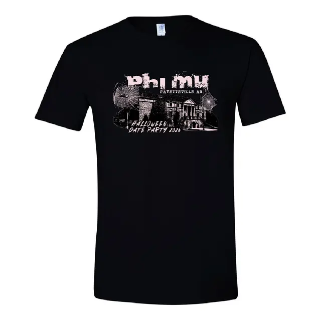 Phi Mu Spooky Mansion Graphic Halloween Date Party Shirt 2