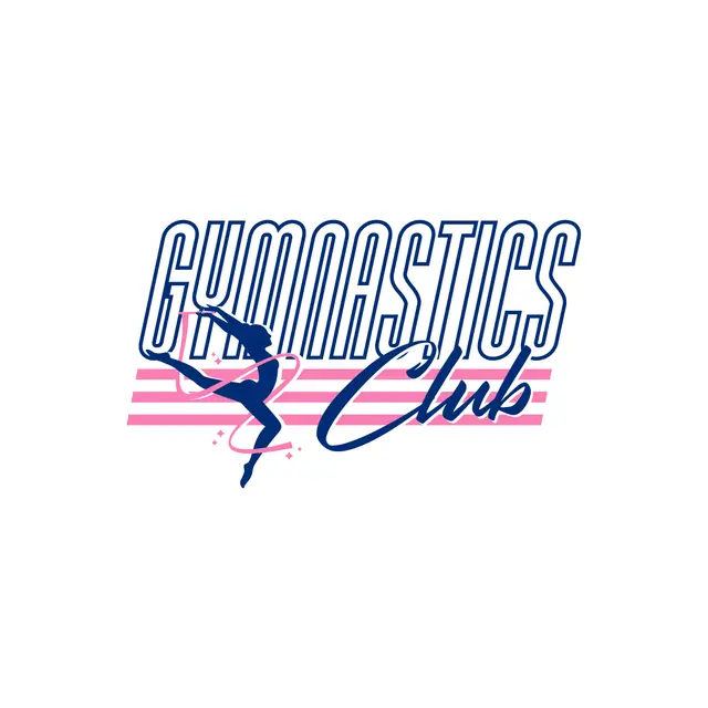 Gymnastics Club Elegant Silhouette Text PR Shirt