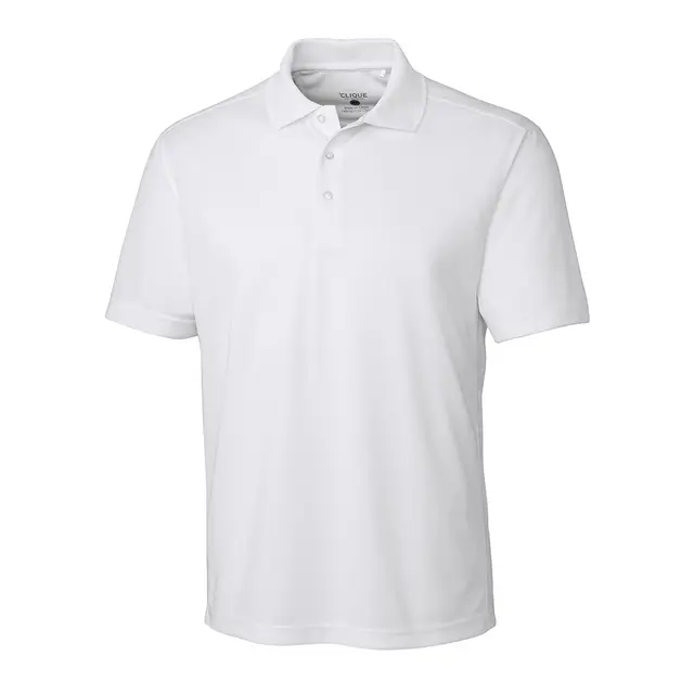 Cutter-Buck-Clique-Ice-Pique-Mens-Short-Sleeve-Tech-Polo-White-Front