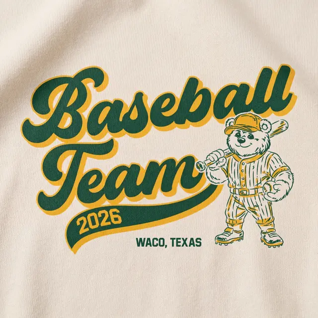 Baseball Team Playful Bear Illustration PR Hoodie