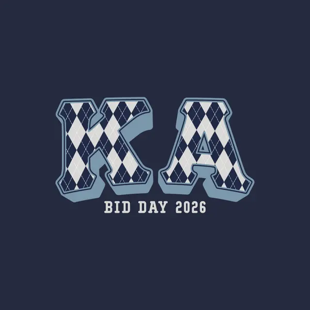 Kappa Alpha Order Argyle Text Bid Day Crewneck