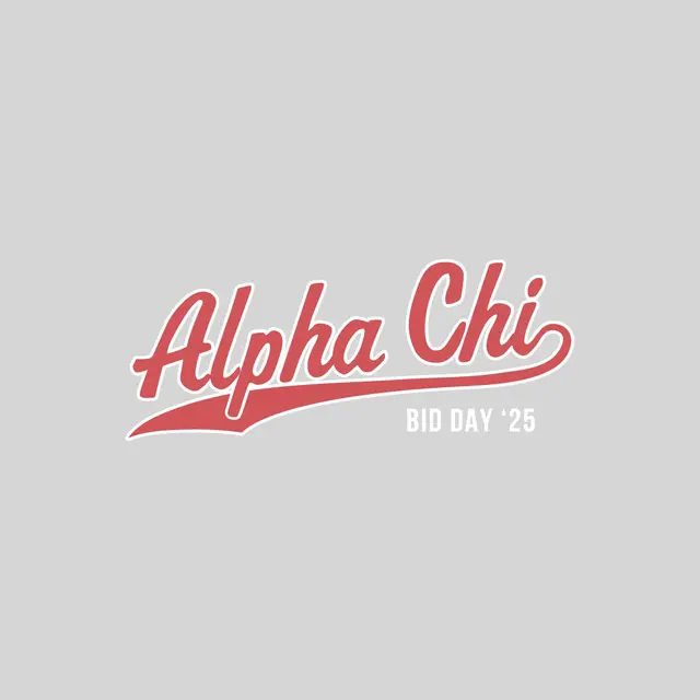 Alpha Chi Omega Script Text Bid Day Crewneck