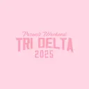Delta Delta Delta Bold Pink Text Parents Weekend Hoodie