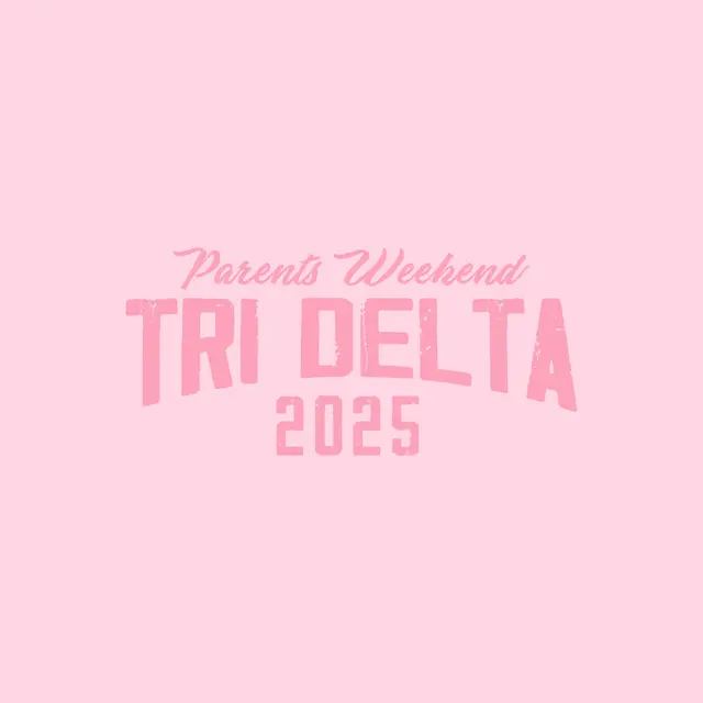 Delta Delta Delta Bold Pink Text Parents Weekend Hoodie