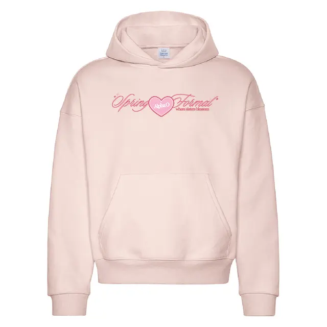 Alpha Omicron Pi Heart Script Spring Formal Hoodie 2