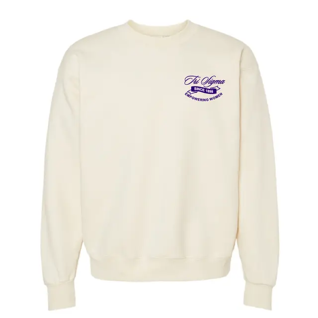 Sigma Sigma Sigma Ribbon Script Text PR Crewneck 2