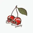 Alpha Omicron Pi Football Helmet Cherries Game Day Tank