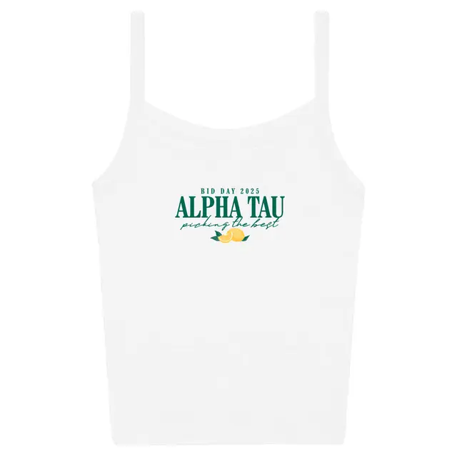 Alpha Sigma Tau Bold Lettering and Lemon Rush Tank 2