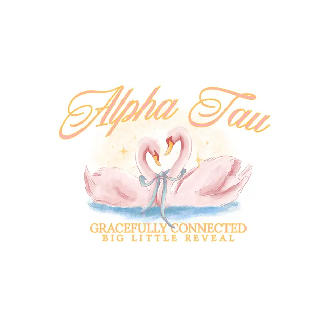 Alpha Tau Elegant Swan Art Big Little Reveal Tank