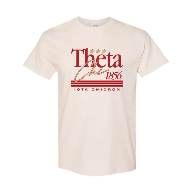 Theta Chi Stacked Serif Text PR Shirt 2