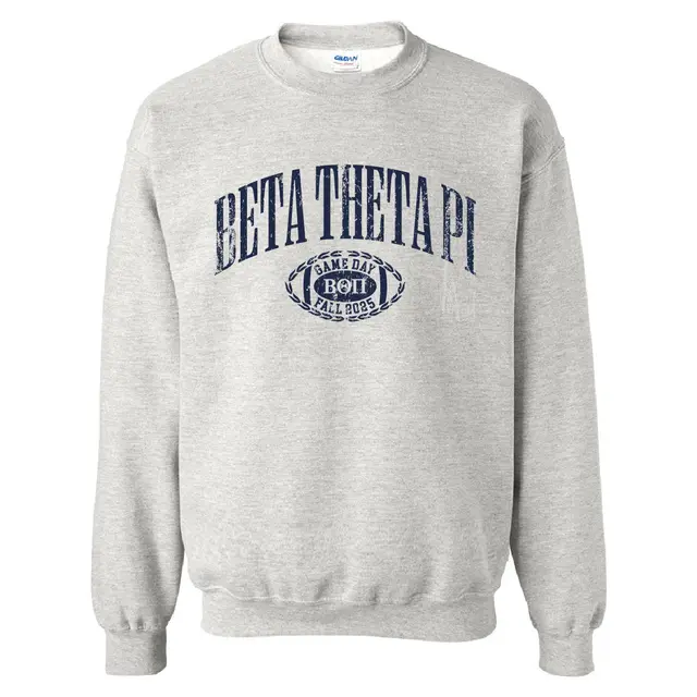 Beta Theta Pi Distressed Football Game Day Crewneck 2