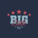 Pi Beta Phi Bold Text with Red Stars Big Little Reveal Shirt