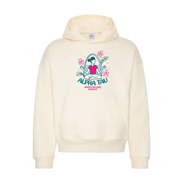 Alpha Sigma Tau Meditating Figure Illustration Philanthropy Hoodie 2